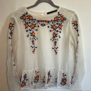 Embroidered White Blouse
